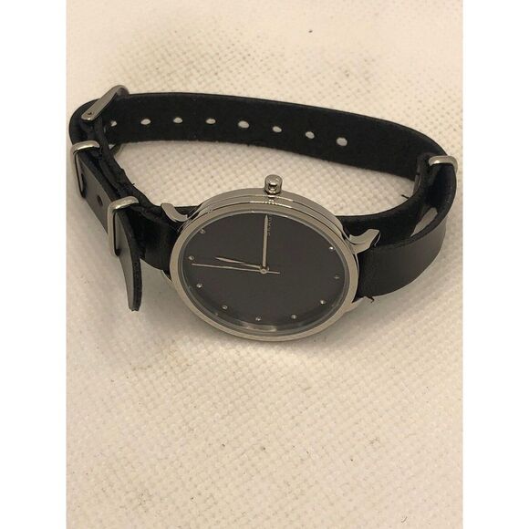 Skagen SKW2582 Women's Black Leather Analog Blue Dial Quartz Genuine Watch KS285 - Picture 7 of 9